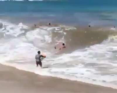 Man trying to surf