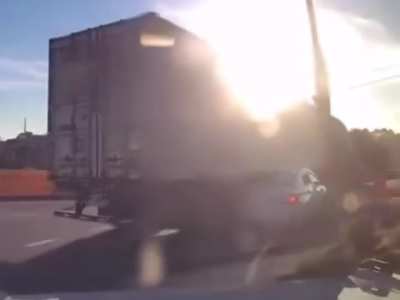 The trucker screwed up here, right?