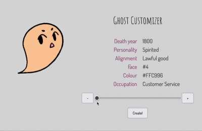Ghost customizer but with a slider (source in comment)