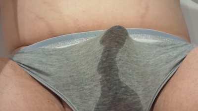 tgirl with shy bladder tries to wet herself