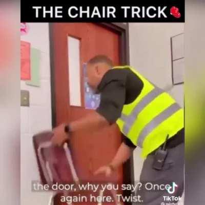 How to lock a classroom door with a Chair