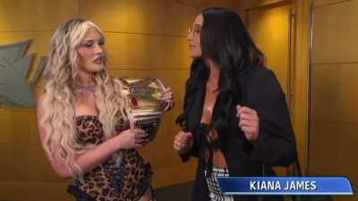 Tiffany's interview with Cathy Kelley is cut short by Kiana James!