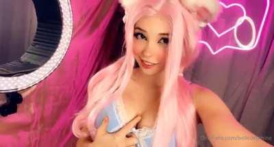 Belle Delphine cleavage OnlyFans video.