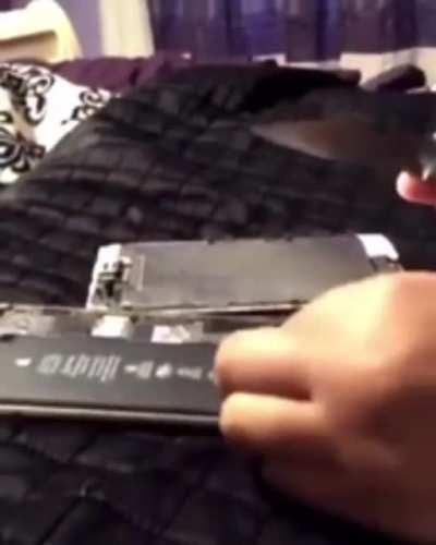 Cutting open an iPhone battery