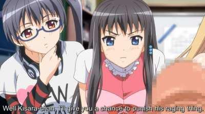 Hentai girls see your penis for the first time...