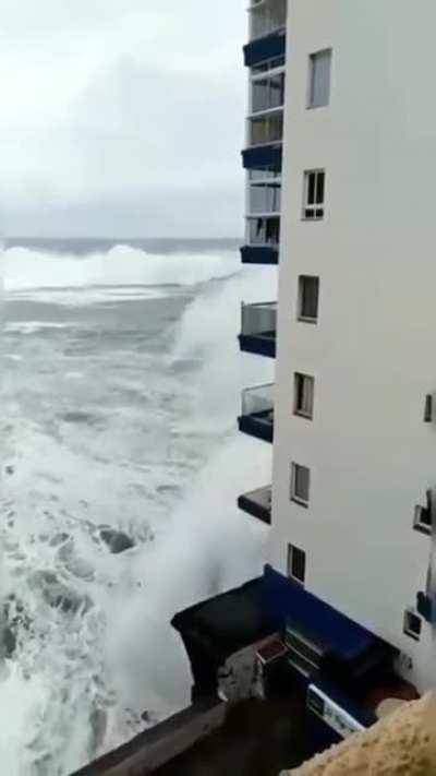Balcony with an ocean view.