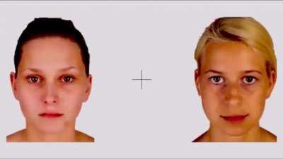 faces look demonic when eyes are focusing on cross, but when you aren’t focusing on cross, they are normal