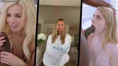 Blonde girls worship BBC