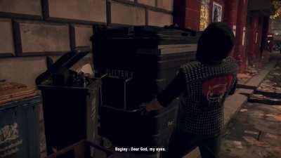 You may have seen Aidens log on scene where he mourns a friend. Here is one that suits Wrenches character just as well.