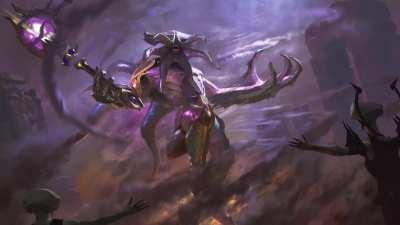 I animated the splash art of Faceless Void Arcana from battle pass webpage