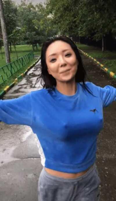 Happy under the rain