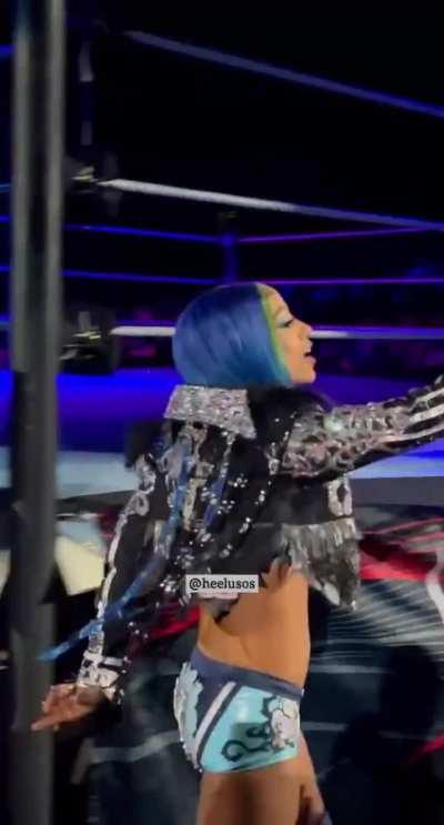 Sasha Banks making her entrance at WWE Live Jackson