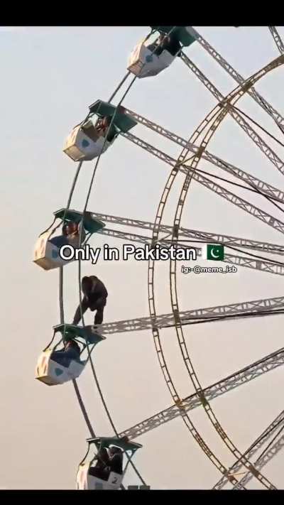 Man diplays excellent balance on swing 