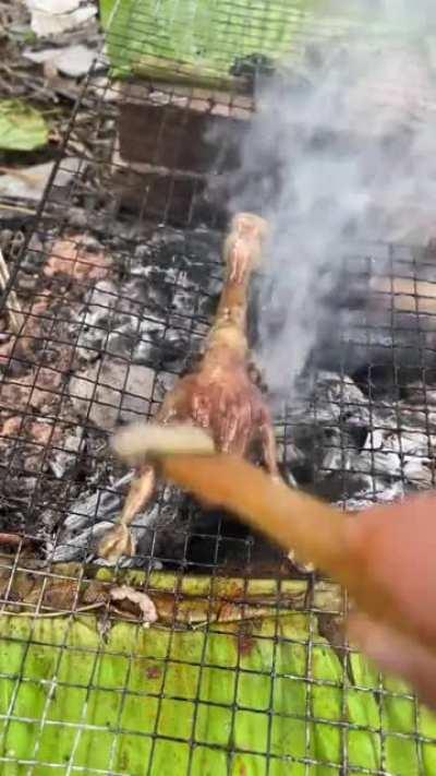 A kid and a duck, friends forever