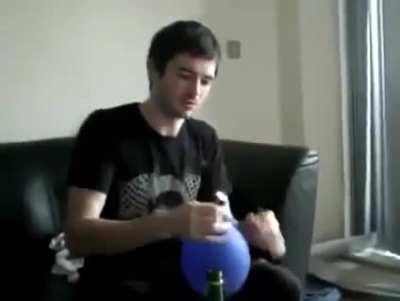 Light a balloon filled with highly inflammable gas