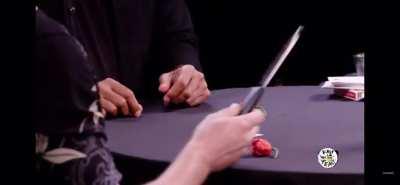 David Blaine eats a ghost pepper without flinching.