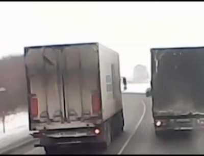 Truck drives in wrong lane