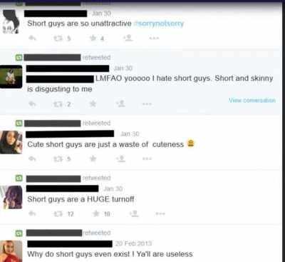 imo heightism is just as bad as sexism and racism