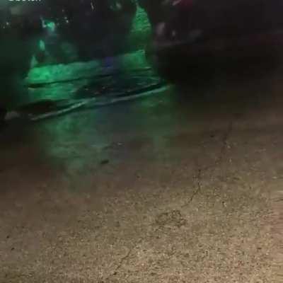 Pushing your toddler on a stroller through water WCGW