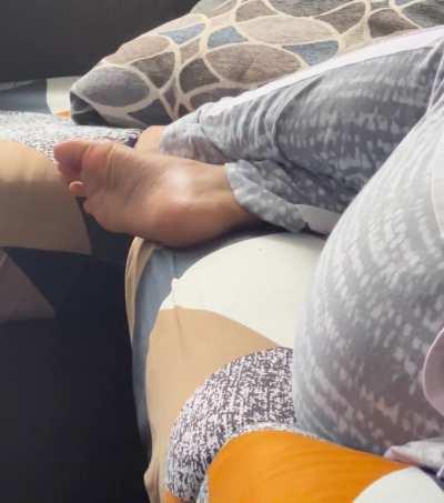 Friend flexing her arch