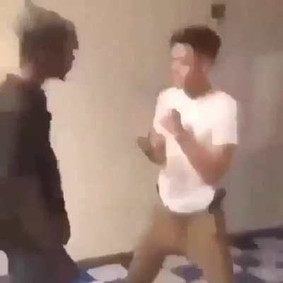 Bro got knocked down to the floor so hard.