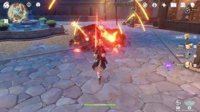 You can collect Klee's mines with Jeans E