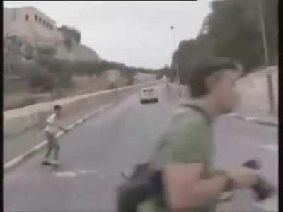 Kids throwing rocks at cars but didnt see that coming.