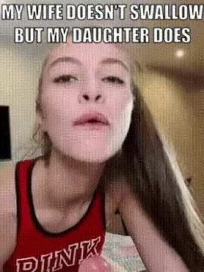 My daughter loves to swallow!