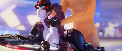 Widowmaker got caught during a battle (CakeOfCakes)