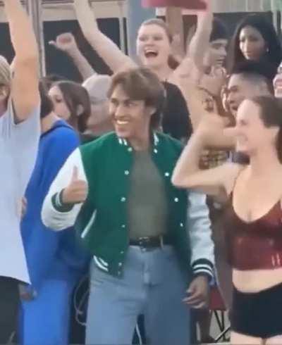 Bro really did a Street Fighter victory pose