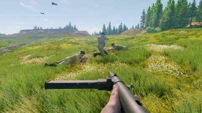 [Enlisted] British soldiers dance in a grass field, circa 1944, colorized