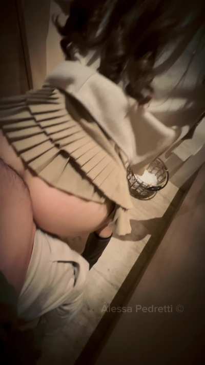 My mini skirt could not go to waste so I took my date to the bar bathroom