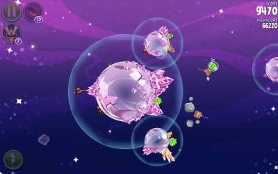 The easiest way to three star Cosmic Crystals 7-10 in Angry Birds Space :)