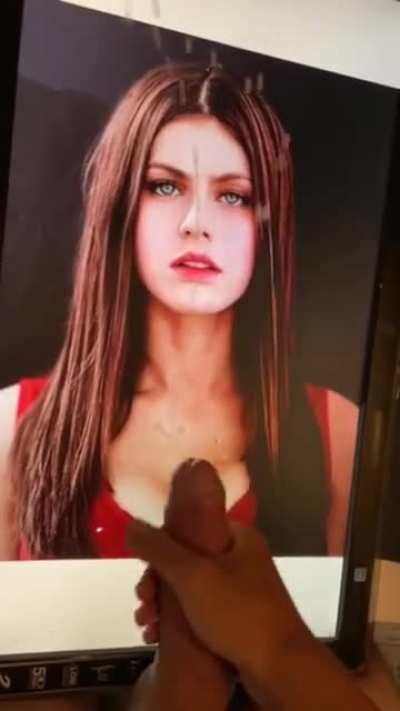 watching and feeding my bud jerk his massive cock over Alexandra Daddario pics i fed him and finishing with a huge cum tribute!!- if u want 2 b fed and u like 2 show off add hertsgirls on kik - second screen required