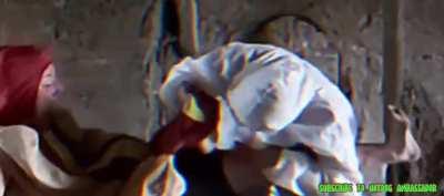 Hotdog man giving birth