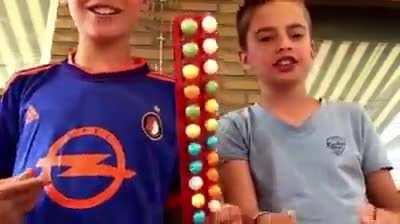 Kids trying the gumball challenge goes wrong