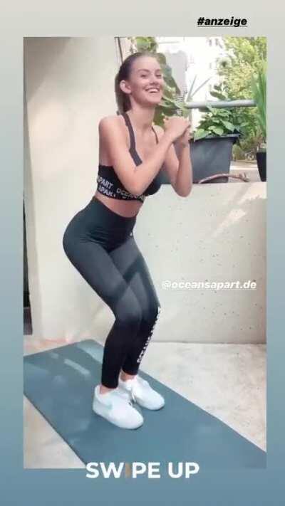 Nicola looking cute exercising