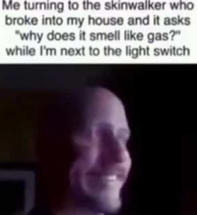 Bald man (possibly Doug Walker) eerily and slowly turning towards a camera