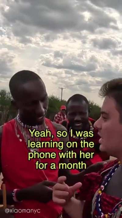 American Polyglot surprises African Warrior Tribe with their language
