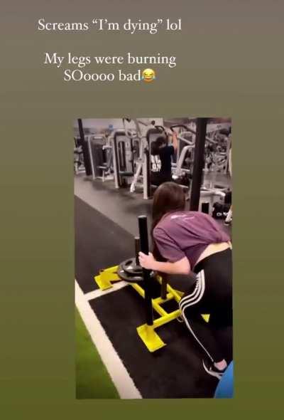 McKayla working out at the gym | IG story September 2023
