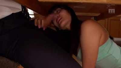 Sexy Nao jinguji Giving some wet Love doses under the table, She milked him so well..