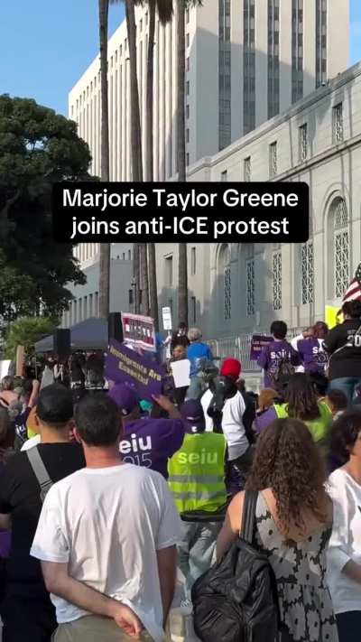 Marjorie Taylor Greene joins anti ice protest