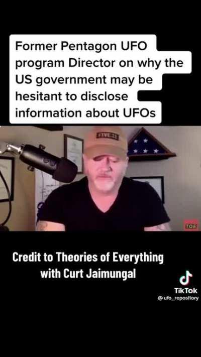 Lue speaking on why the govt would keep the UAP issue a secret - worst case scenario.