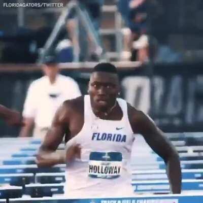 The way the athlete slowly comes towards you without breaking eye contact