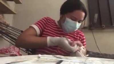 the girl was just having her practicals then someone just said 😺