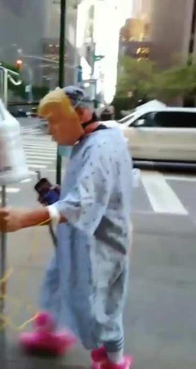 Donald is live and well roaming the streets of nyc with a shot of Clorox !