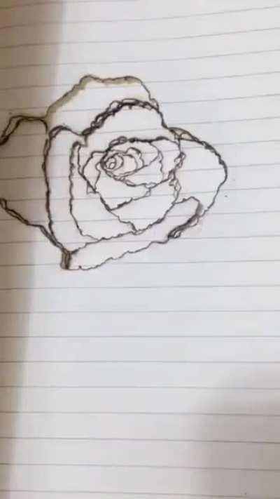 this flower image made from burnt paper