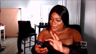 Very muscular built horny ebony tranny.