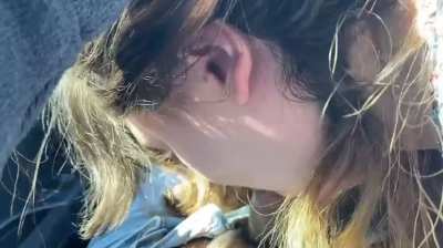 White MILF loves sucking Latino cock