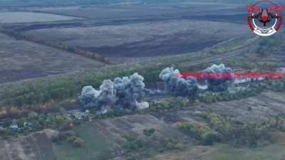 FAB strikes on supposed Ukrainian positions in Kurilovka